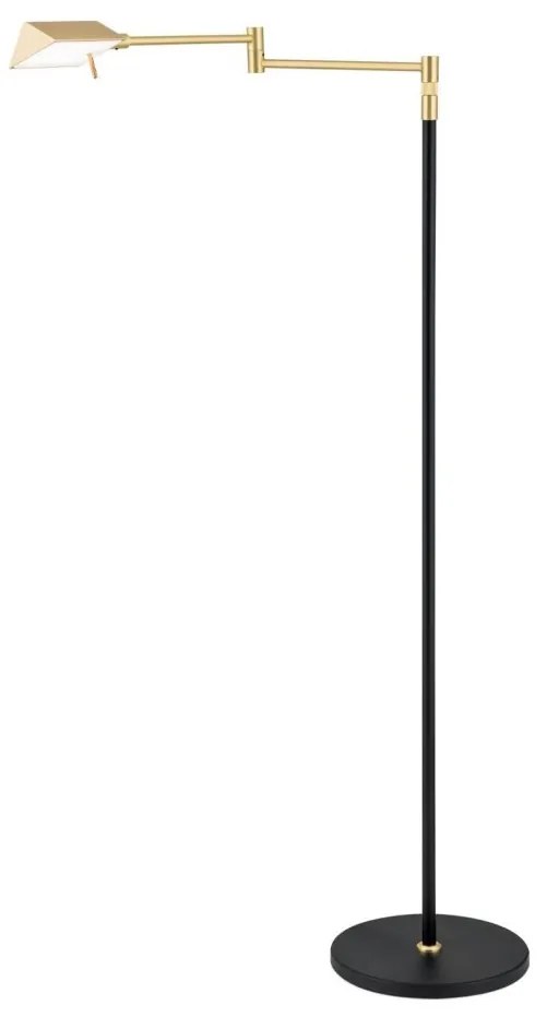 Lampadar LED cu brat ajustabil BOSTON negru/alama