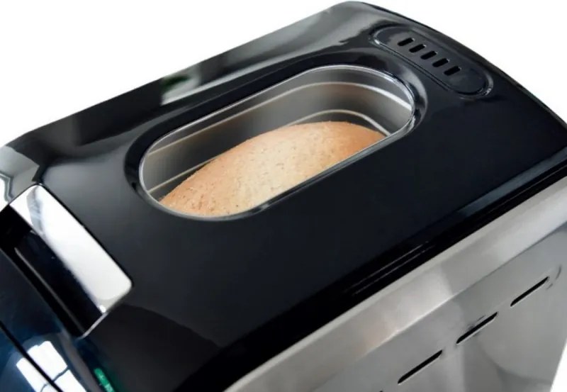 La mâna a doua: Masina de paine Oliver Voltz OV51446A, 850W, 1500 gr, 12 programe, Afisaj LCD, cronometru, Argintiu/Negru