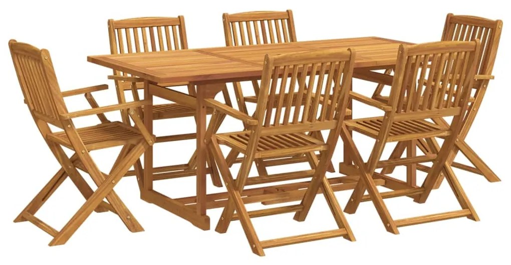 3321528 vidaXL Set mobilier de grădină 7 piese 180x90x75 cm, lemn masiv acacia