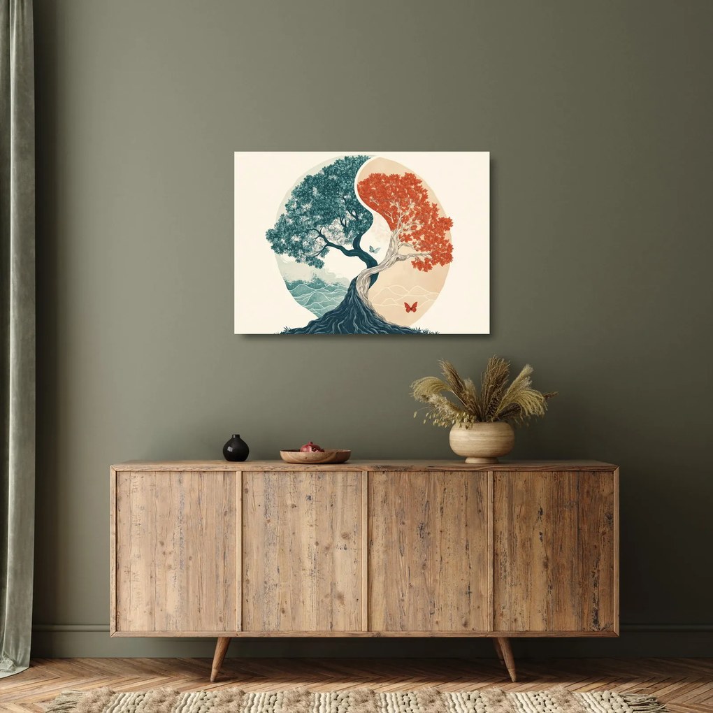 Tablou pe sticlă – Arbore plin de energie (70x50 cm)