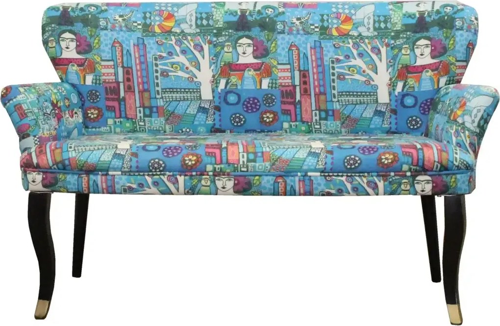 Canapea 2 persoane cocktail Relax Homs textil albastru