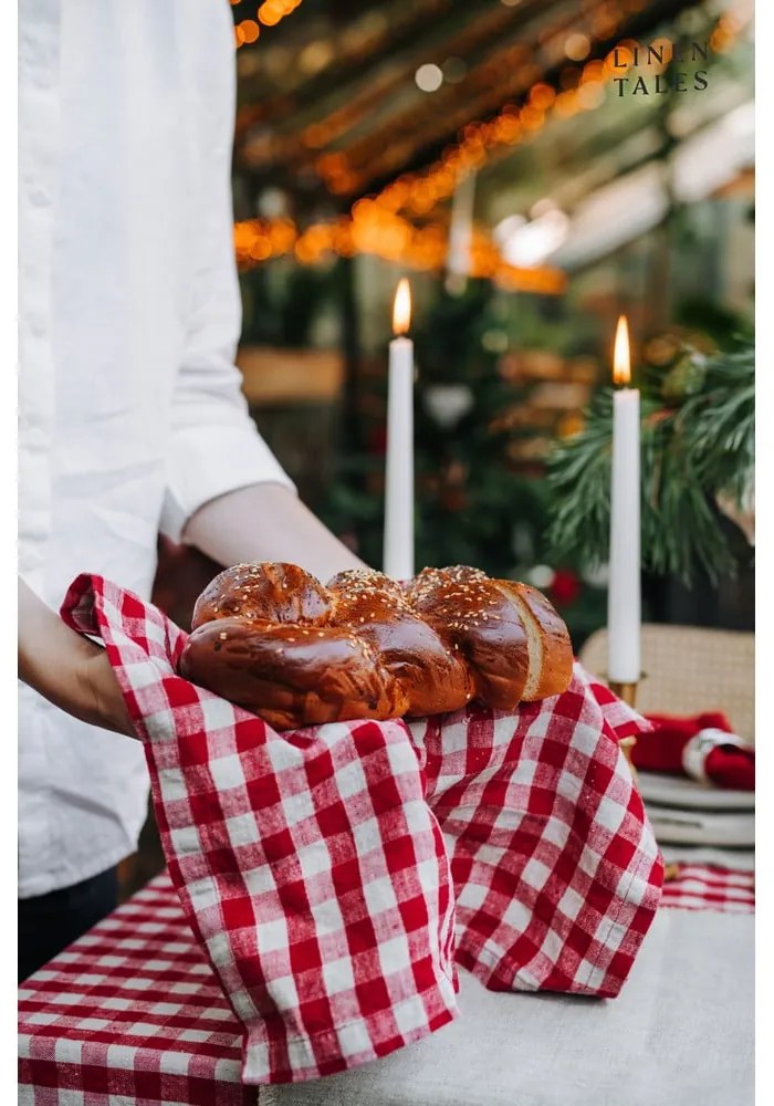 Șervețele 2 buc. din in Red Gingham – Linen Tales