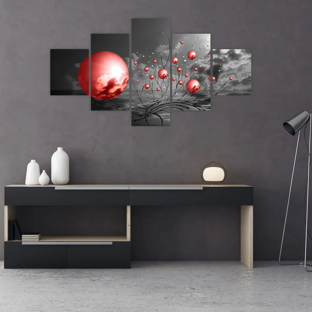 Tablou bilelor roșii (125x70 cm), în 40 de alte dimensiuni noi