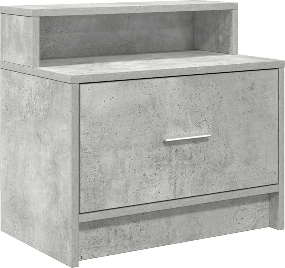 vidaXL Noptiera cu sertar gri beton 51x31x47 cm