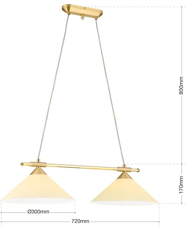 Lustra, Pendul realizat manual ARTDESIGN 2L, alama mat/ champagne