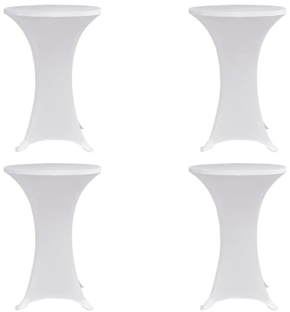 vidaXL Husă de masă cu picior Ø60 cm, 4 buc., alb, elastic