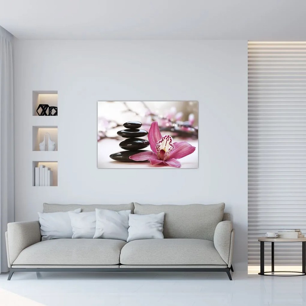 Tablou cupietre pentru masaj și orhidee (90x60 cm)