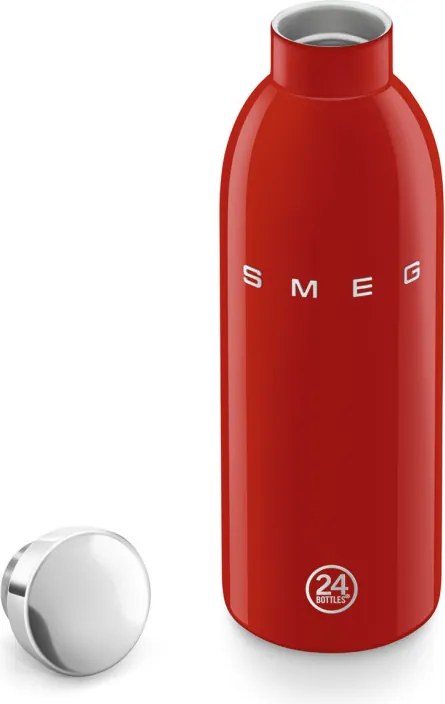 Sticlă termică SMEG Clima 50's Style WBF01RD, 500 ml, închidere ermetică, cu pereți dubli, oțel inoxidabil 18/8, roșu