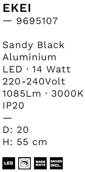 Lustra LED design ambiental EKEI negru