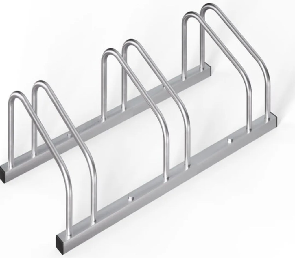 Suport pentru 3 biciclete BIKE, 84x32x27cm, argintiu Jurhan