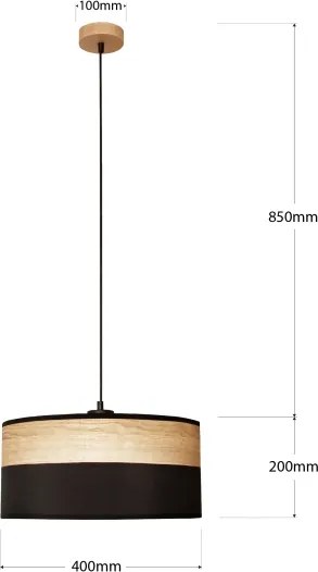 Lustră suspendată ALBA 1xE27/15W/230V Ø 40 cm negru/maro