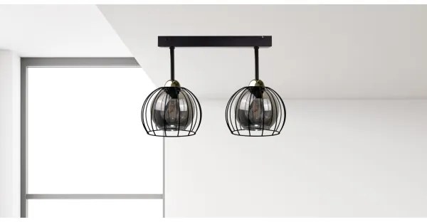 Lustră pe cablu SOLO BLACK 2xE27/60W/230V neagră/aurie