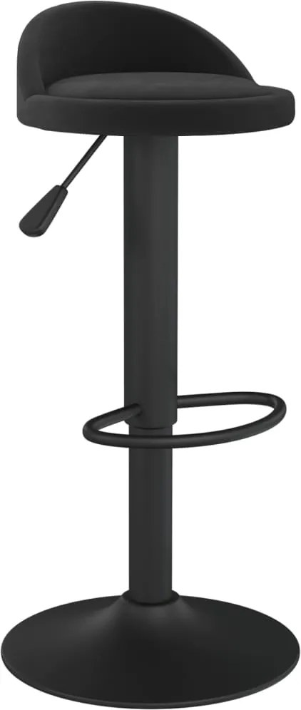 vidaXL Scaun de bar, negru, catifea