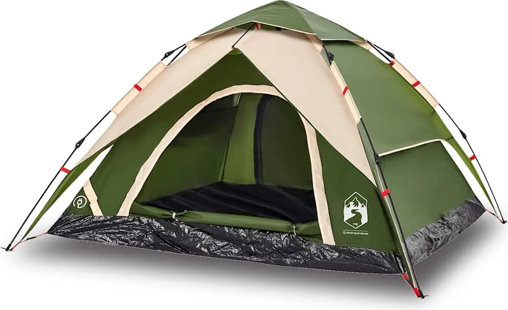 vidaXL Cort de camping cupolă 5 persoane, setare rapidă, verde