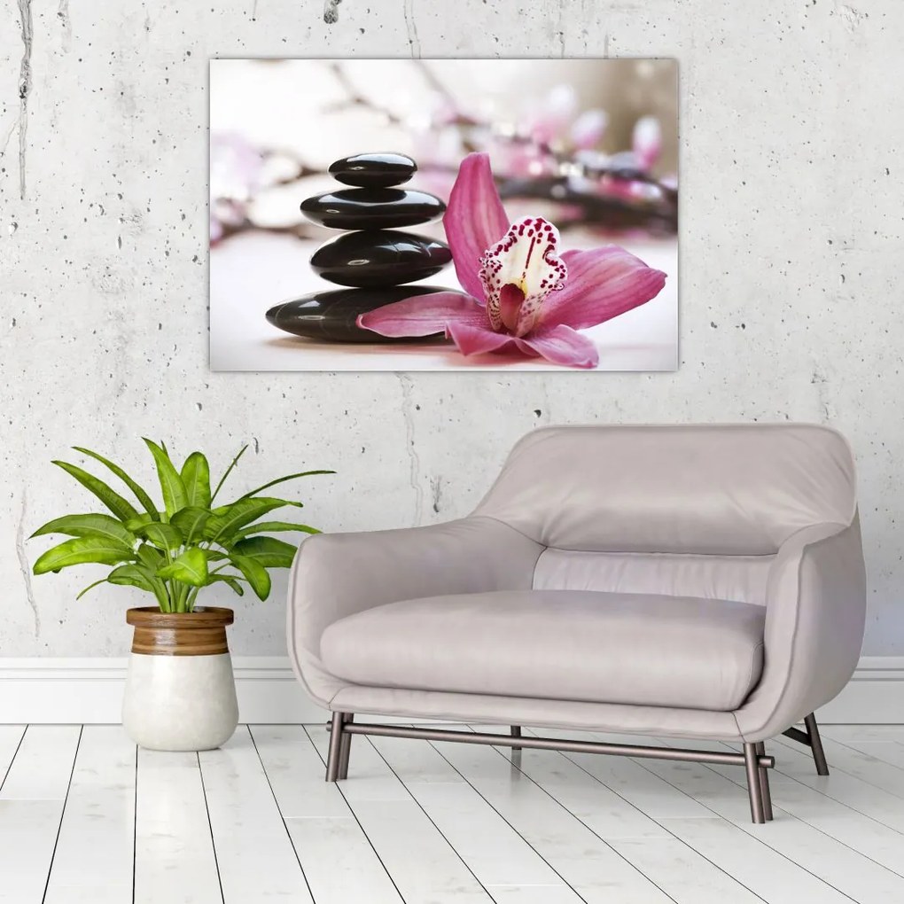 Tablou cupietre pentru masaj și orhidee (90x60 cm)