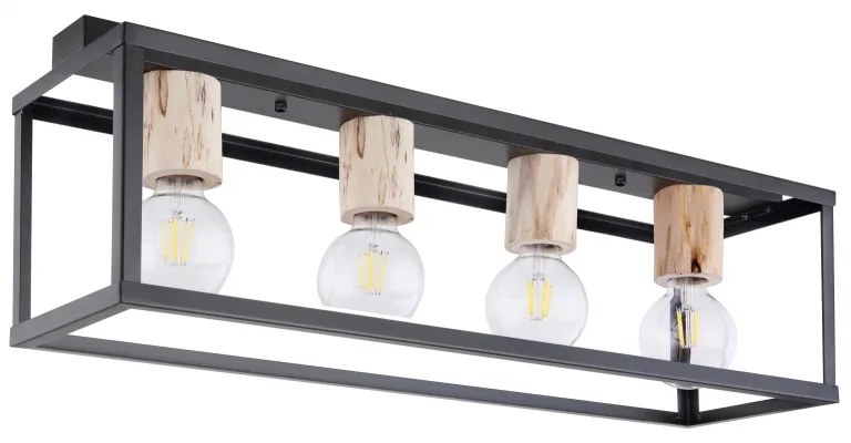 Plafoniera design modern HAGAR negru 15476-4D GL