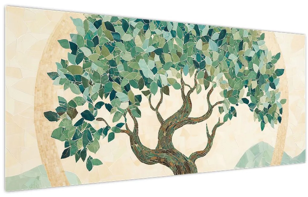 Tablou – Mozaic elegant cu arbore (120x50 cm)