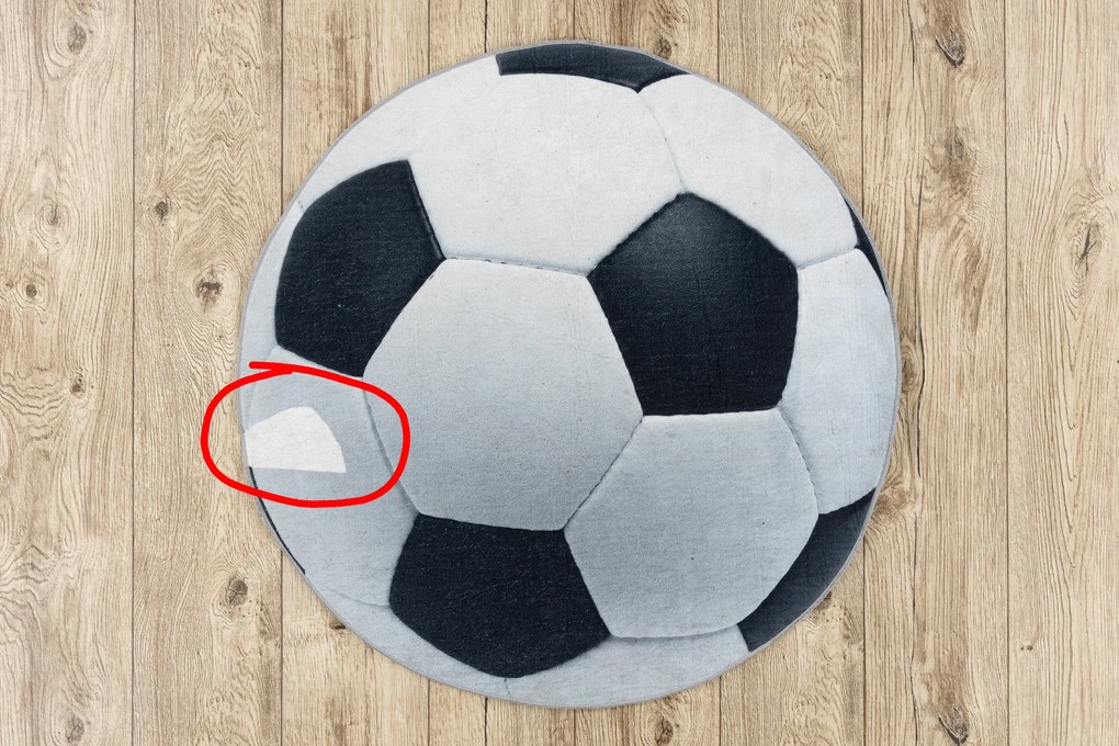 BAMBINO 2139 cerc covor lavabil - Fotbal pentru copii anti-alunecare - negru / alb - SECUNDAR-COTATI PRODUSUL