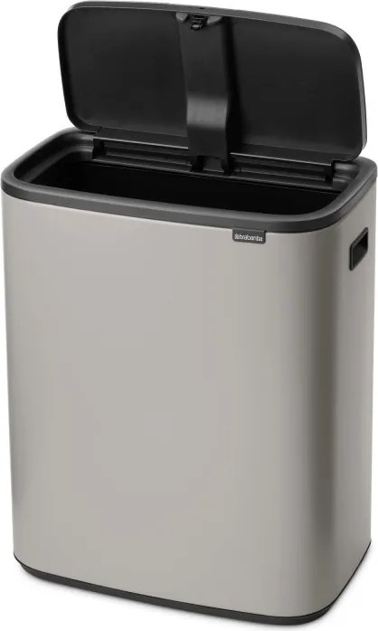 Cos de gunoi Brabantia Bo Touch 1010455, 60 l, Deschidere lina si silentioasa, Deschidere larga, Gri deschis