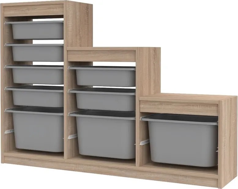 Dulap multifunctional, Hanah Home, Swiss, 132x93x30 cm, Sonomo Gray