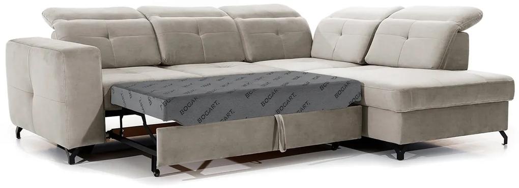 Canapea de colț cu funcție de dormit Belavio L Dreapta - tapițerie Vogue 2 Bej