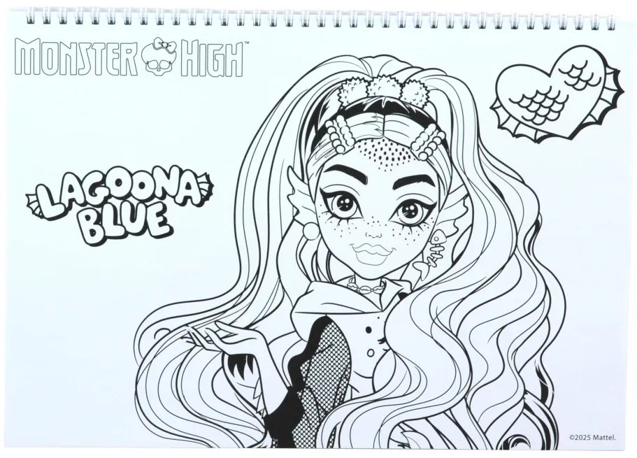 Monster High Crew Caiet de schițe spiralat A/4 cu 40 de pagini și autocolante