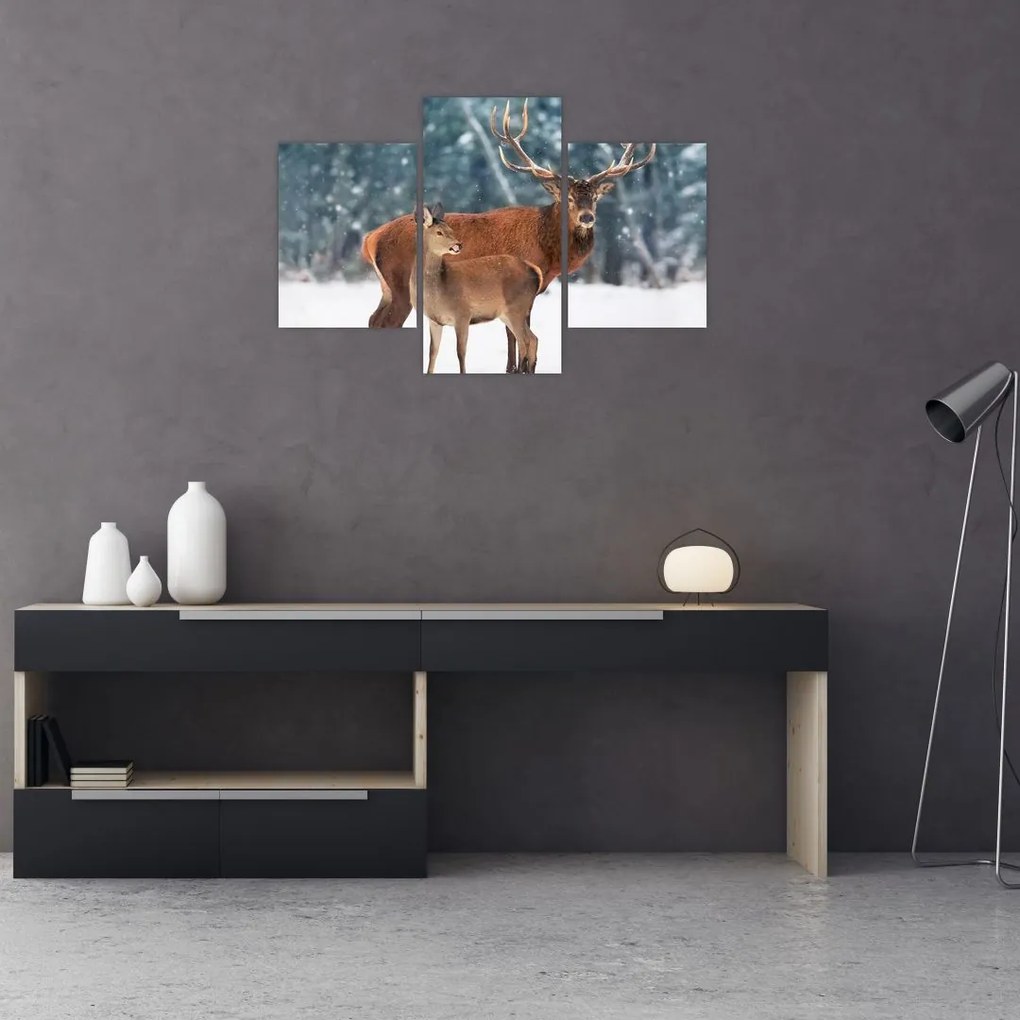 Tablou - Ceb și căprioare (90x60 cm)