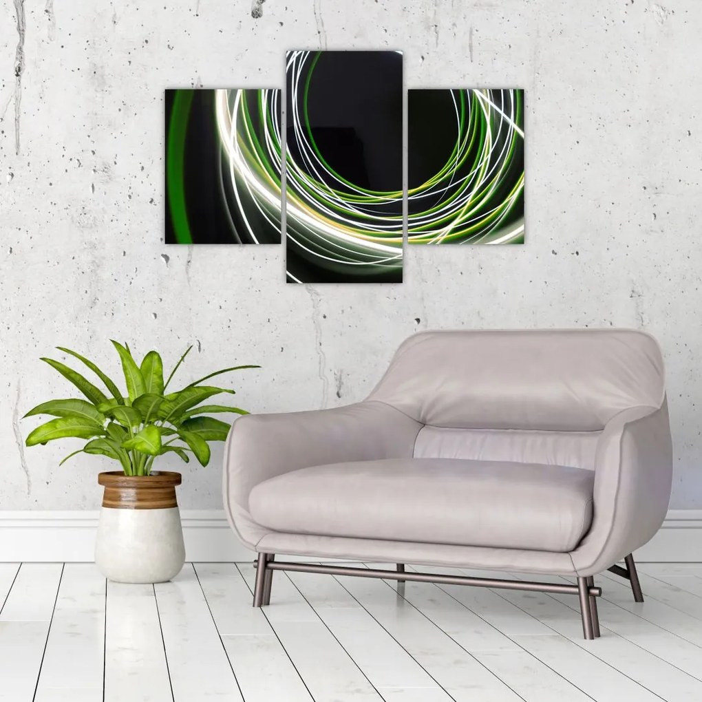 Obraz cu linii verzi (90x60 cm)