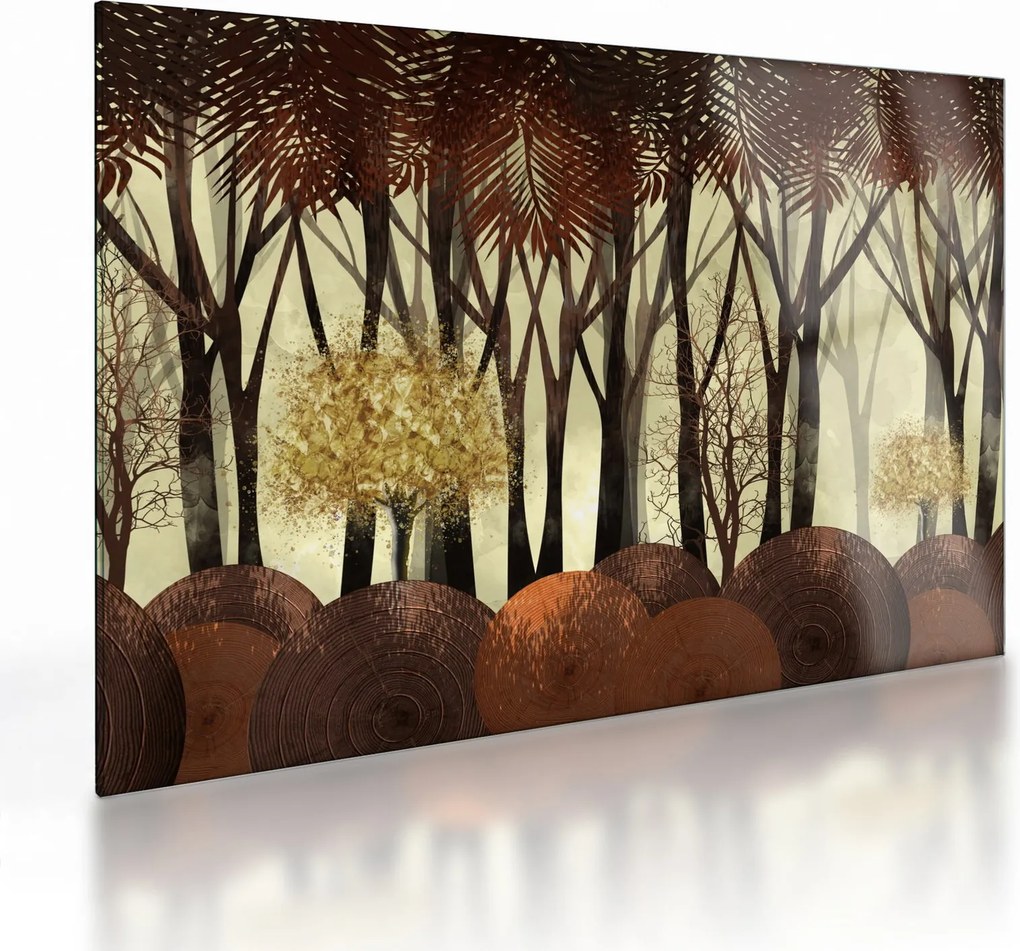 Tablou pe sticlă - Pădure decorativă (70x50 cm)