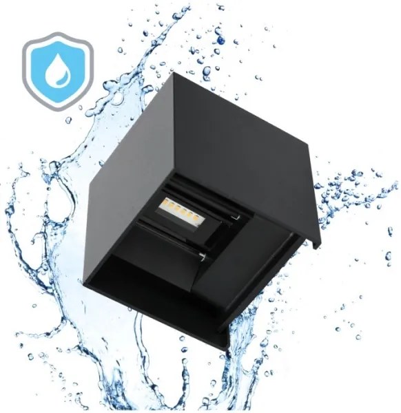 Aplică LED de exterior QUERK 2xLED/3W/230V 3000K IP54 negru