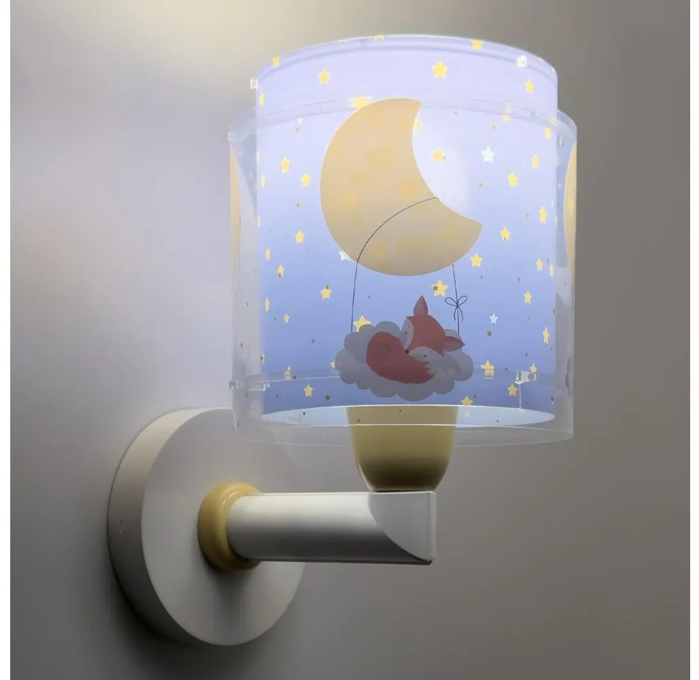 Dalber 76639 - Lampă de perete pentru copii MOON DREAMS, 1xE27/15W/230V, albastră
