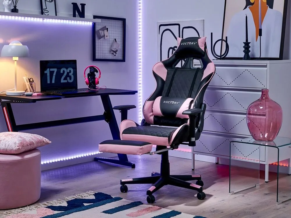 Fotoliu gaming Vrai (Negru + roz) . 1076419
