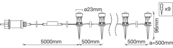 Ledvance - Set prelungitor exterior LED RGB SMART+ 9xLED/2,5W/230V IP65 Wi-Fi