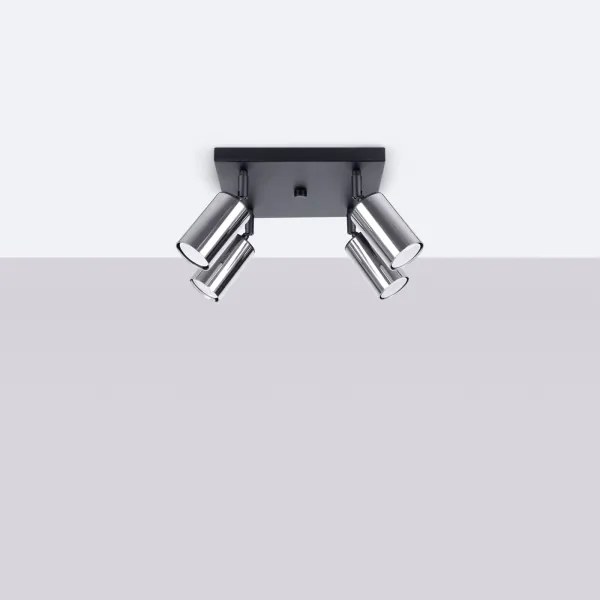 Spot Sollux SL.1370 WINX 4xGU10/10W/230V negru/crom