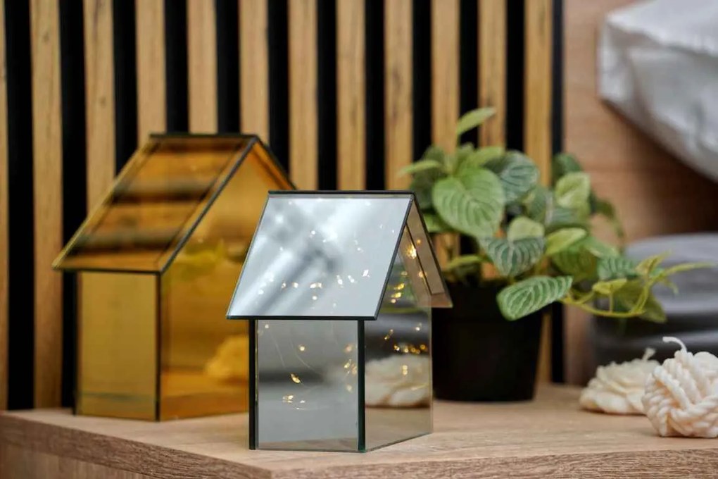 Casuta de sticla cu LED ELITE, gri - mai multe dimensiuni Marime: L