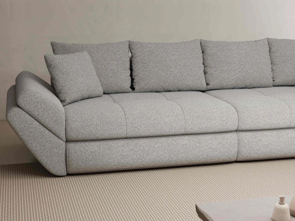 Canapea extensibilă dumonde cu ladă de depozitare si sezut confortabil din spuma high-density, Loana Euphoria Dove 300x100 cm