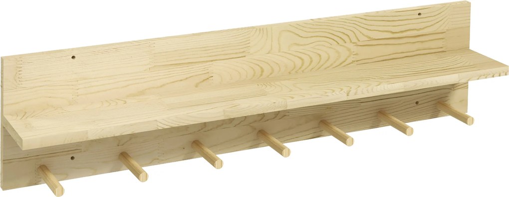 HOMCOM Raft Suspendat din Lemn de Brad, Raft de Perete | Aosom Romania