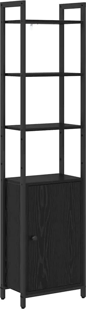 vidaXL Dulap pentru cărți Stejar Negru 40 x 24 x 161 cm Lemn compozit