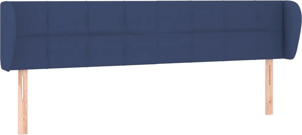 vidaXL Tăblie de pat cu aripioare, albastru, 203x23x78/88 cm textil