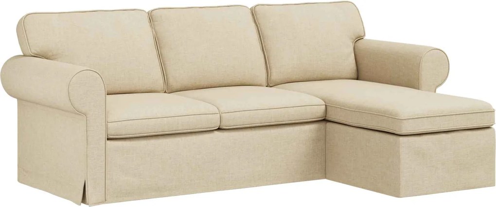 vidaXL Canapea Crem 215 x 138 x 80 cm țesătură