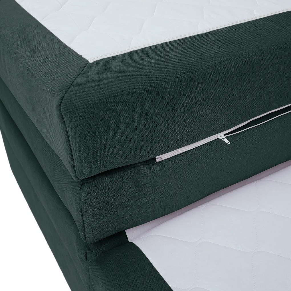 Pat boxspring, 200x200, verde, APRIL