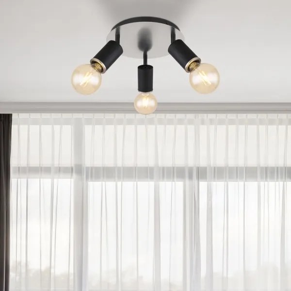 Spot JOSEBA 3xE27/60W/230V lemn negru Globo 54032-3B