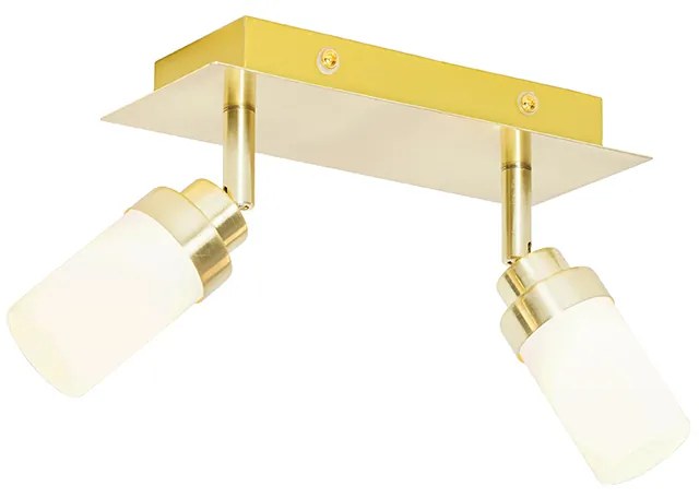 Spotlight modern pentru baie din alamă cu 2 lumini IP44 - Japie