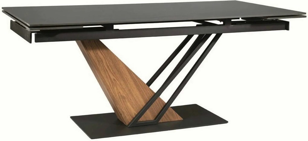 Masa extensibila moderna GENESIS, negru/stejar, 180/240x90x76 cm