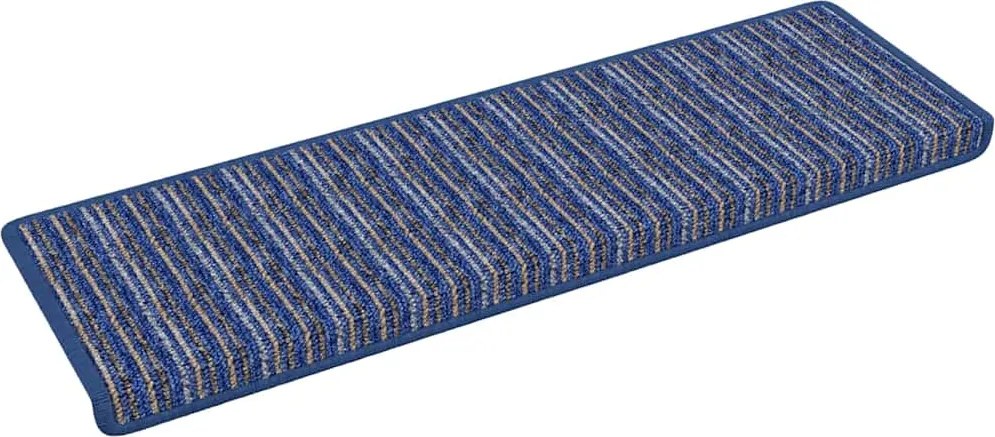 vidaXL Mochete autocolante pentru scară 15 pcs albastru 65 x 21 x 4 cm