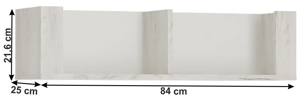 Poliţă TIP 62, alb craft, ANGEL
