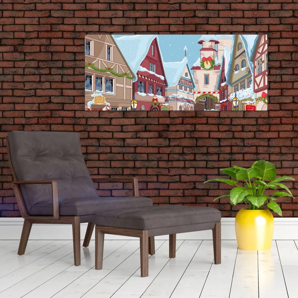 Tablou - Stradă de iarnă (120x50 cm)