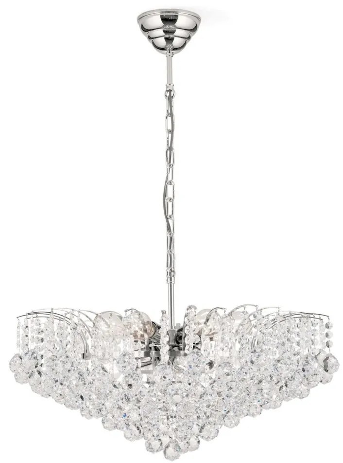 Candelabru cristal Asfour design lux KRISTALL KLASSISCH 10L chrome plated/clear