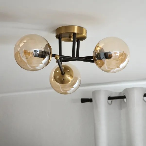 Brilagi - Plafonier aplicat MALIVA 3xE14/15W/230V auriu