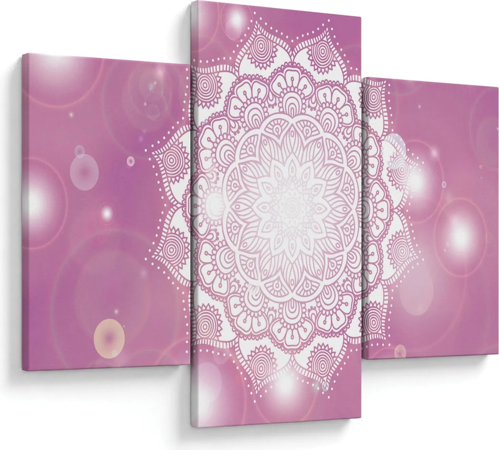 Tablou - Mandala pe fundal roz (90x60 cm)